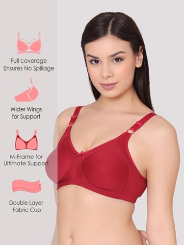 Image of Groversons Paris Beauty Super Support M-Frame Non Padded Everyday Cotton Bra (BR133)