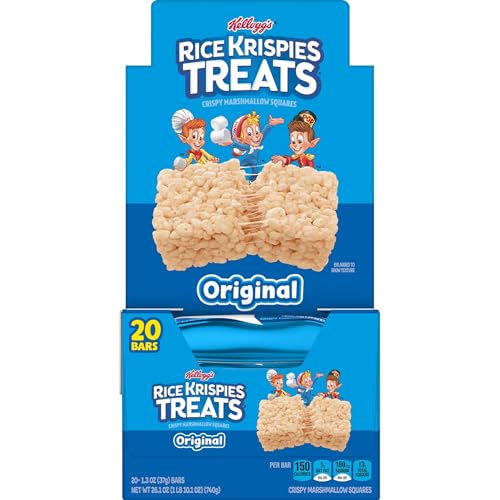 Rice Krispies Treats Marshmallow Snack Bars, Lunch Snacks, Original, 26oz Box (20 Count)