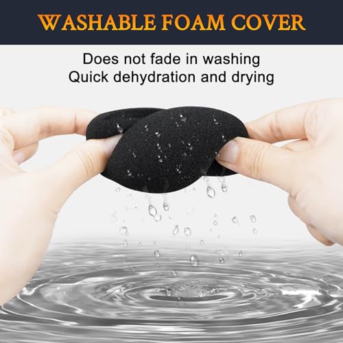 Image of SOULWIT 2Pcs Microphones Pop Filter for Blue Yeti /Yeti Pro USB, Protective Mic Cover Windscreen Foam for Logitech for Creators - Black