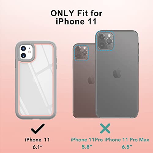 Youmaker Design For Iphone 11 Case, Clear Built-In Screen Protector Full Body Rugged Heavy Duty Protection Slim Fit Iphone 11 Phone Case 6.1 Inch - Rose #TOP5