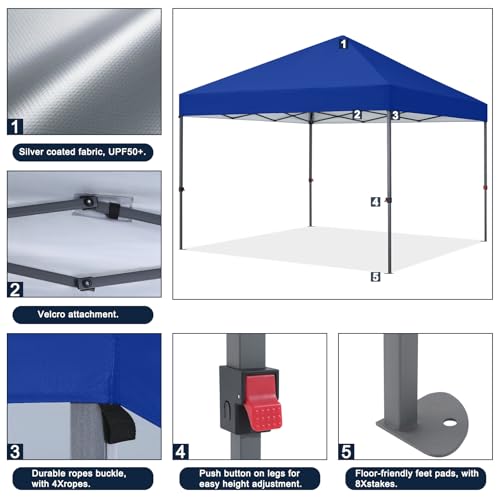 COOSHADE Durable Easy Pop Up Canopy Tent 10x10Ft(Blue) by COOSHADE - Image 4