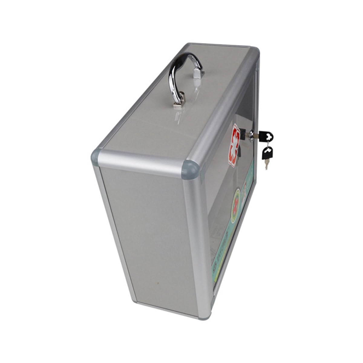 Kit de primeros auxilios a prueba de niños con cerradura con compartimentos triples y diseño de cubierta, contenedor de almacenamiento portátil de aleación de aluminio para uso al aire libre