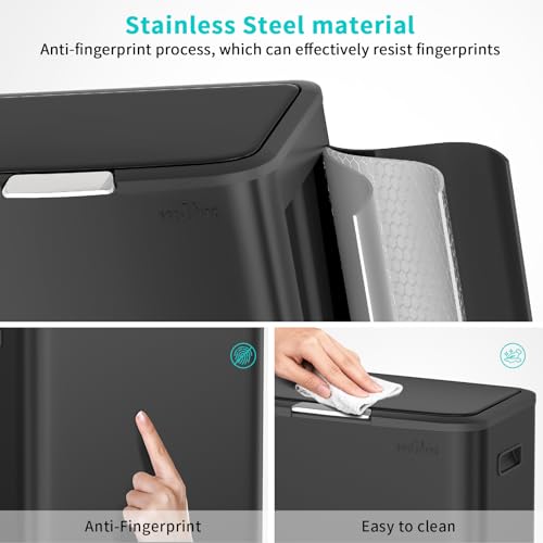 Bote de basura para cocina 16 gal mVm negro rectangular miniatura 6