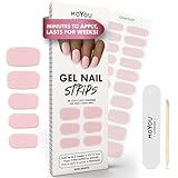 MOYOU LONDON Semi Cured Gel Nail Strips - 20 Pcs. Waterproof Gel Nail Wraps, Cures in Sunlight or UV/LED Lamp, Lasts Up to 2+ Weeks, Stretchable, Easy to Apply & Remove, Vegan & Cruelty-Free