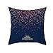 ANAZOZ Funda Cojines Baratos 45x45,Funda Cojines de Poliéster Fundas de Cojines Cielo Estrellado Wish You A Merry Christmas Azul Oscuro Oro
