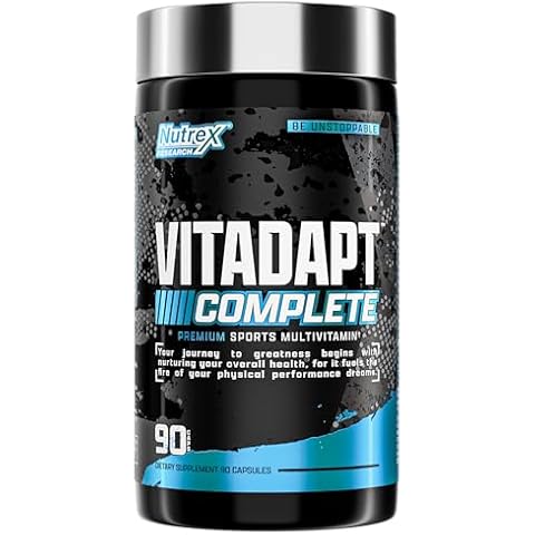 Nutrex Research Vitadapt Complete Sports Multivitamin for Men - 24 Vitamins, KSM-66 Ashwagandha and Minerals for Athletes - Mens Multivitamin (90 Capsules) Cover
