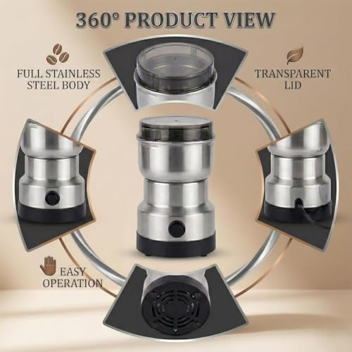 Image of DHRUDEEP Nima Mixer Grinder Smash Machine Stainless Steel Multifunctional Electric Grinder & Chopper Dried Spice Hurbal Masala Coffee Beans, Nuts & Grains, Powerful Motor Blender (Steel)