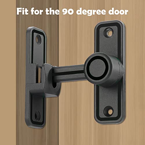 Image of Barn Door Lock Latch, 90 & 180 Degree Heavy Duty Barn Door Latch Hardware Barn Door Locks and Latches Sliding Door Lock Home Safety Gate Locks Fit for Garage, Garden, Bathroom, Cabinet(Black)