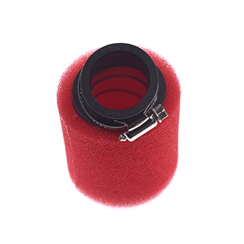 OQUGRHR Roter Luftfilter 32 mm gebogener Schaumstoffreiniger für 50 cc 110 cc 125 cc ATV Quad Dirt Bike
