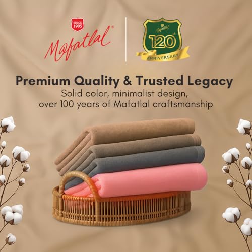 Image of Mafatlal Joy Bath Towel Combo - Pack of 2 | 58 x 29 inch Large Size | Soft & Quick Dry | 450 GSM | Bronze N Pink | Towels for Bath Large Size Combo