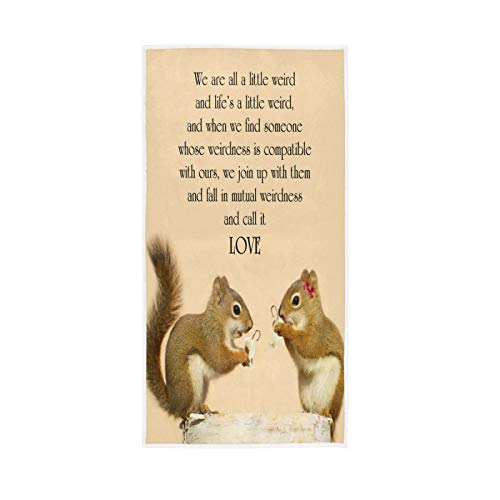 Love Quote Hand Towels Wedding Squirrels Valentines Kitchen Dish Towels Soft Quality Premium Washcloths Bathroom Decor For Guest Hotel Spa Gym Sport 30 X 15 Inches #TOP15