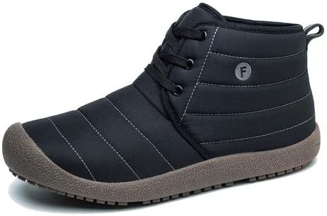EXEBLUE Winter Snow Boots Slip-on Water Resistant Booties for Men Women, Anti-Slip Lightweight Ankle Boots with Full Fur
