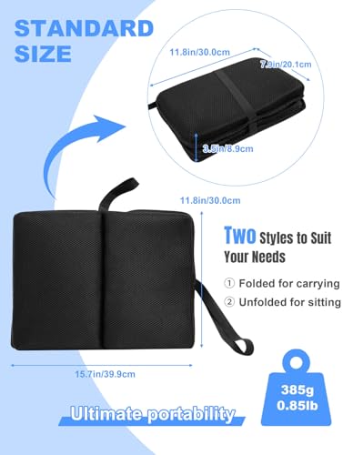 Image of FASTMOMENT Airplane Seat Cushion Portable Travel Cushion for Comfort Foldable Stadium Pad with Breathable Fabric Seat Pad Perfect for Long Flights, Office, Bleacher, Camping