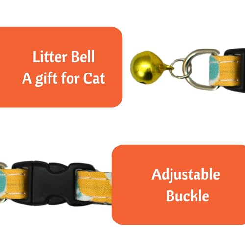 Image of Emily Pets Cat Collar Breakaway with Bell - Cute Cat Collars for Boy Cats and for Girl Cats, Kitten Collar Adjustable, Quick Release Safety Buckle (Color May Vary, 1 Piece)