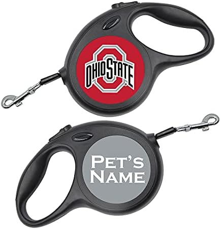 Custom Team Retractable Dog Leash Personalized w/Your Pet's Name (Ohio State Buckeyes)