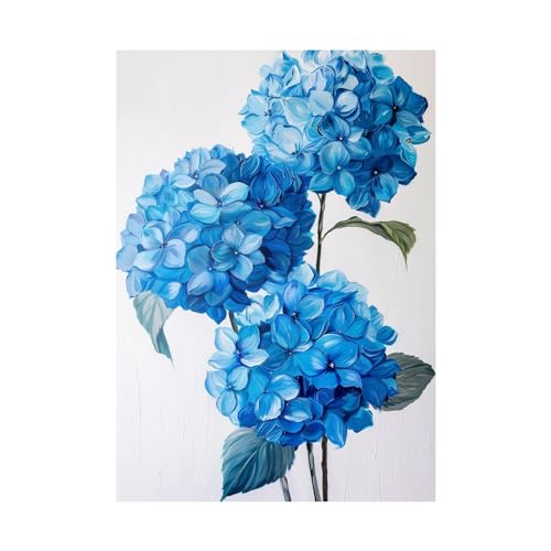 Peinture d'hortensia raffinée 80x120cm WODJEM, élégant tableau décoration murale moderne
