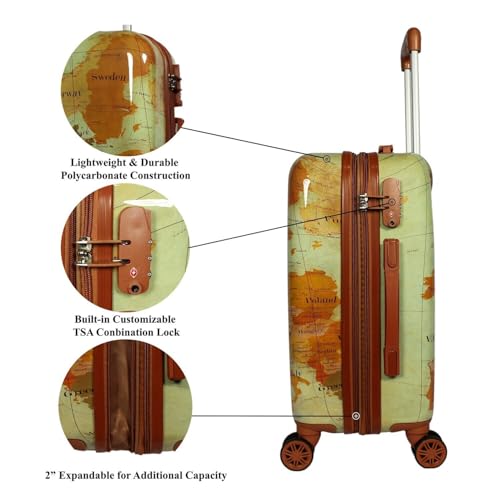 Nordic Haven Europe 24-Inch Expandable Spinner Luggage with TSA Lock - (Polycarbonate Shell, Expandable 2 Inches, TSA Lock, Dimensions: 24" X 16" X 10")4