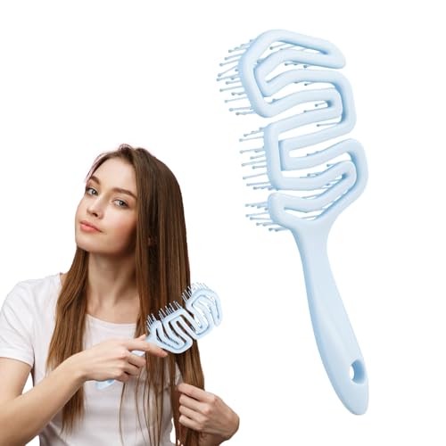 Cepillo Pelo, Peine Antitirones Masaje Curvo y Ventilado, Desenredar el Cabello, Desenredante Antienredos y Antirotura, Reducir Encrespamiento y Rotura, Rizado Antitirones, para Mujeres Hombres