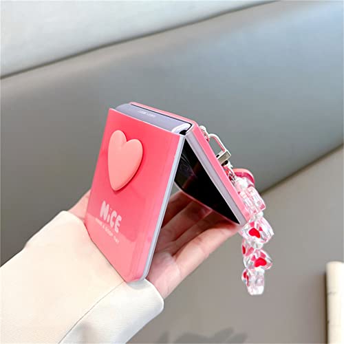 Samsung Galaxy Z Flip 4 case mignon pendentif cœur 3G - 3