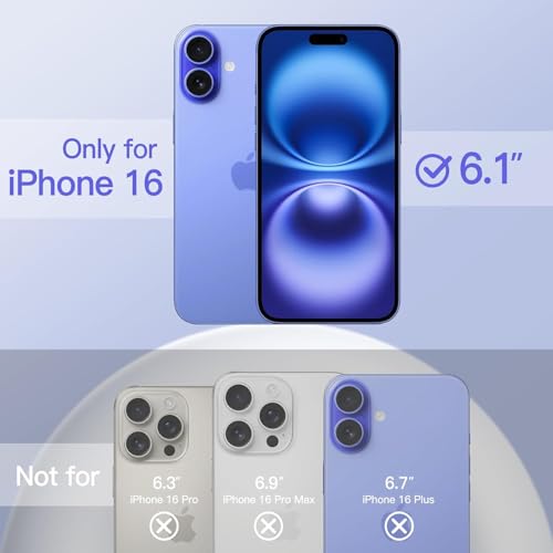 Image of DIZORO Compatible for iPhone 16 Case 6.1, Slim Liquid Silicone 3 Layers Full Covered Soft Gel Rubber Phone Case Protective Cover 6.1 Inch - Ultramarine.