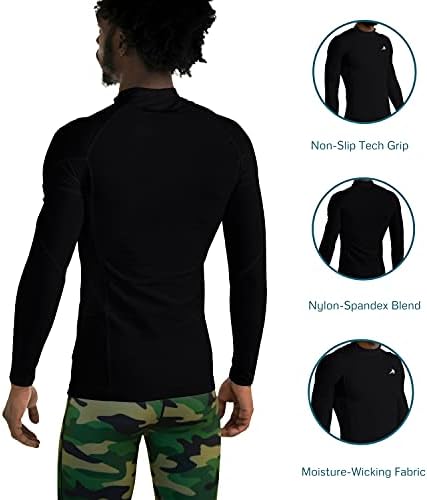 CompressionZ Men's Compression Long Sleeve Shirt | Athletic Quick Dry Sun Protection Slimming Base Layer for All Sports