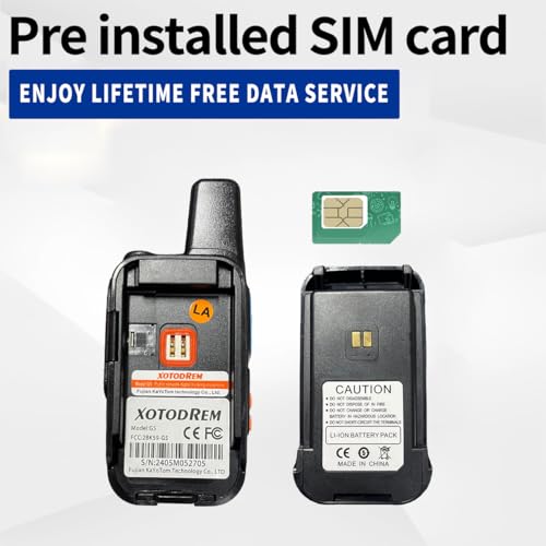 Image of Global Lifetime Free Rapid Walkie Talkies Unlimited Range 4G LTE PoC(Push-to-Talk Over Cellular) Radios Nationwide PTT Two Way Radios Long Distance for Family, Logistics, Company 2pcs with sim Card