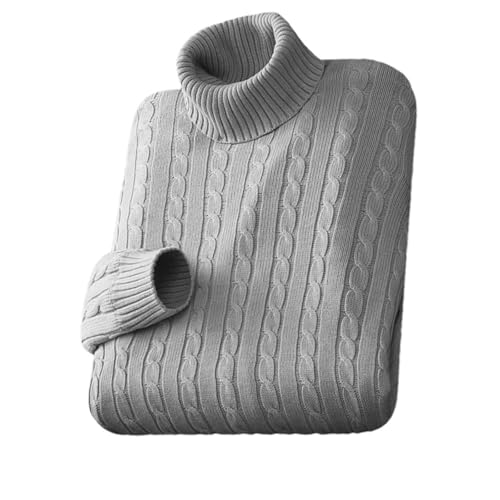 Men's Turtleneck Long Sleeve Sweater Solid Color Pullover Knitted Casual Stretch Sweater
