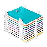 BTIUGYI 10 Stück T-Shirt Organizer Stapelbar, Kleiderschrank Schrank Organizer für Kleidung, T-Shirt, Hemden, Stackable Closet Organizer for Bathroom, Kitchen, Wardrobe Storage