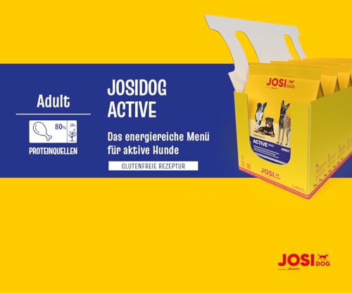 JosiDog Active (5 x 900 g) | Adult | Premium Trockenfutter für ausgewachsene aktive Hunde | mit Geflügelfleisch verfeinert | glutenfrei | Powered by JOSERA | Hundefutter | Alleinfutter | 5er Pack