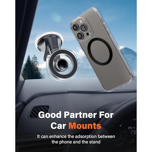 Image of BIJASANI Self-Adhesive Non-Magnetic Metal Rings Use for Phone Holder- Metal Round Plates are Not Made of Magnetic Material, Material :- Alloy Steel (Rings 4 Plates 4)