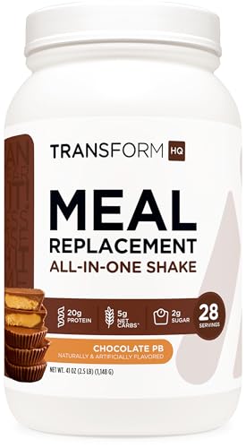 TransformHQ Meal Replacement Shake Powder 28 Servings (Chocolate Peanut Butter) - Gluten Free, Non-GMO