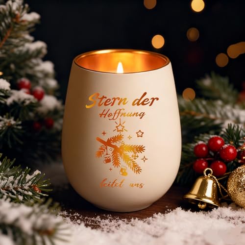 Weihnachts Windlicht mit Gravur Weihnachten Tannenzweige Motiv,...