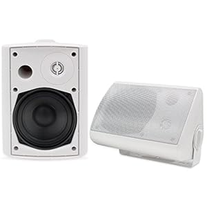 Herdio Openluchtsprekers, 200 Watts 5,25 Duim Openluchtspreker Waterdicht voor Tuin Patio Binnen (A Pair))