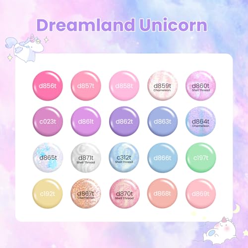 Image of Beetles Pastel Gel Polish Set - 6 Colors Pastel Shimmer Gel Polish Kit Soak Off UV LED Gel Nail Set Daily Salon Manicure Long Lasting DIY Nail Art Gift for Women