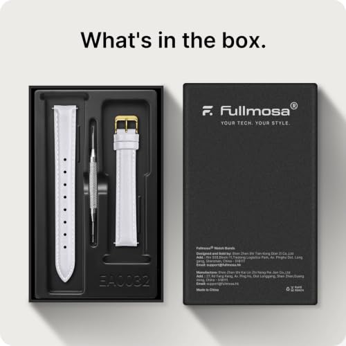 Image of Fullmosa Watch Band, Quick Release Leather Watch Strap Compatible with Samsung Galaxy Garmin for Men Women, Replacement Bands Width 12mm 14mm 16mm 18mm 19mm 20mm 21mm 22mm 24mm