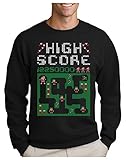 Sudadera para Hombre - Jersey Navidad Hombre Regalo Navidad Divertida - Santa Video Game - Small Negro
