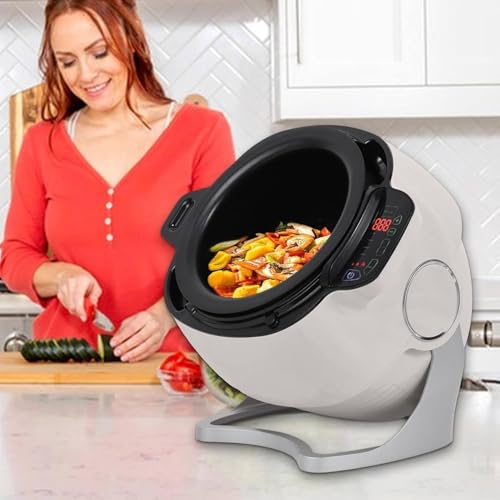 Image of Automatic Stir Fry Machine | 6L 360 Rotating Wok with Adjustable Speed | Multi-Function Cooking Robot for Frying, Stewing, Sauteing & Home Meal Prep