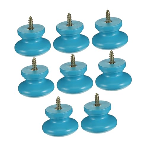 HONITANO 8 Piezas Tiradores de Madera Redondos Manillas Útiles para Puertas y Cajones Diseño Duradero y Resistente para Armarios y Ropero Fácil Instalación Color Azul