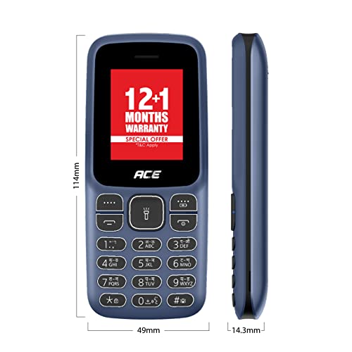 Image of itel Ace2 Comes with 1.8 inch Display Size, 1000 mAh Battery, Bluetooth with Kingtalker & Contact icon Support | Deep Blue
