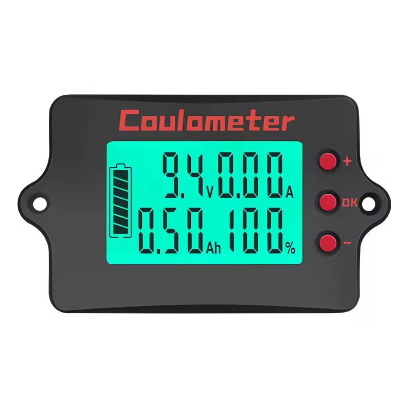 Battery Capacity Tester with Coulomb Counter - DC 8-120V 0-500A, Multifunctional Voltmeter/Ammeter...