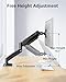 MOUNTUP Single Monitor Desk Mount Holds Screen up to 32 inch, Height Adjustable Monitor Arm, Computer Monitors Stand with Clamp/Grommet Mounting Base, VESA Mounts Fit 4.4-17.6lbs Computer, Black