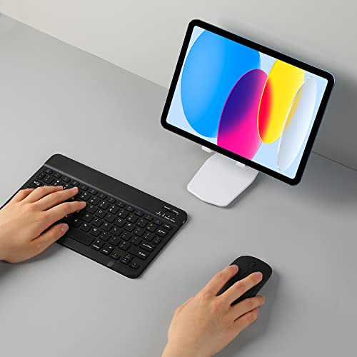 Image of 2.4 GHz Wireless Keyboard and Mouse Combo, Full-Sized USB Cordless Mouse Keyboard Set Silent for PC Laptop Computer Desktop Windows Mac Chromebook, Numeric Keypad & Compact Optical Mouse (Black)