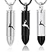 3 Pack Black Cremation Jewelry for Ashes Silver Urn Necklace for Ashes Deer Bullet Memorial Urns Ashes Keepsake Necklace