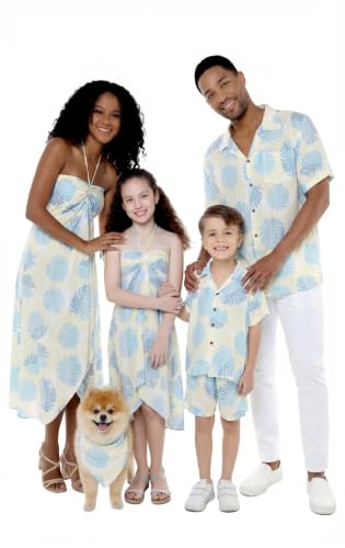 Image of Hawaii Hangover Family Matching Hawaiian Clothes, Pacific Palm Cream | Family matching Hawaiian outfits, Pacific Palm Cream, lightweight rayon, machine washable, tropical leaf print, luaus
