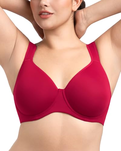 Image of HSIA Bras for Women Minimizer Full Coverage, Plus Size T Shirt Unlined Underwire Smooth Bra, Seamless Cups Joan Ultimate Soft