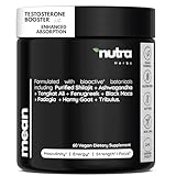 NutraHerbs Men's Testosterone Support–10-in-1 Horny Goat Weed with Tongkat Ali, Ashwagandha, Shilajit, Maca, Fadogia Agrestis, Tribulus & More – Energy, Vitality & Libido Support – 60 Vegan Capsules
