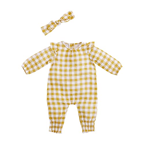 Mud Pie baby-girls Gingham Bodysuit and Headband Set