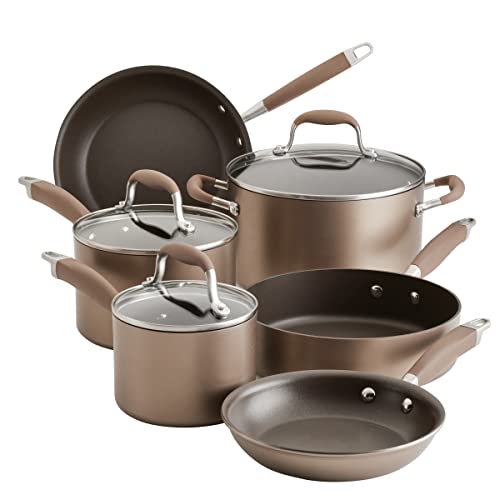 Comparison: Best Anolon 10 Piece Cookware Set 9 Anolon Advanced Home Hard Anodized Nonstick Cookware/Pots and Pans Set, 9 Piece - Bronze