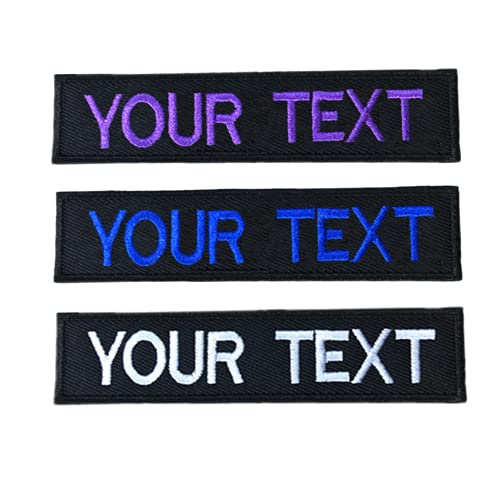 PPXP Embroidery Name Patches, 2 Pieces Embroidery Name Tags Iron on, Custom Name Patch, Personalized Military Patches Hook Fastener, Moral Name Patch (Background Black, Small (4â€™â€™ x 1â€™â€™))
