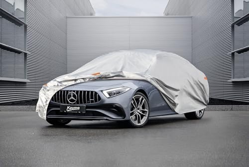 Image of Kayme 6 Layers Car Cover Custom Fit for Mercedes Benz CLS 63 400 500 550 (2004-2025) Waterproof All Weather for Automobiles, Outdoor Full Cover Rain Sun UV Protection.Silver